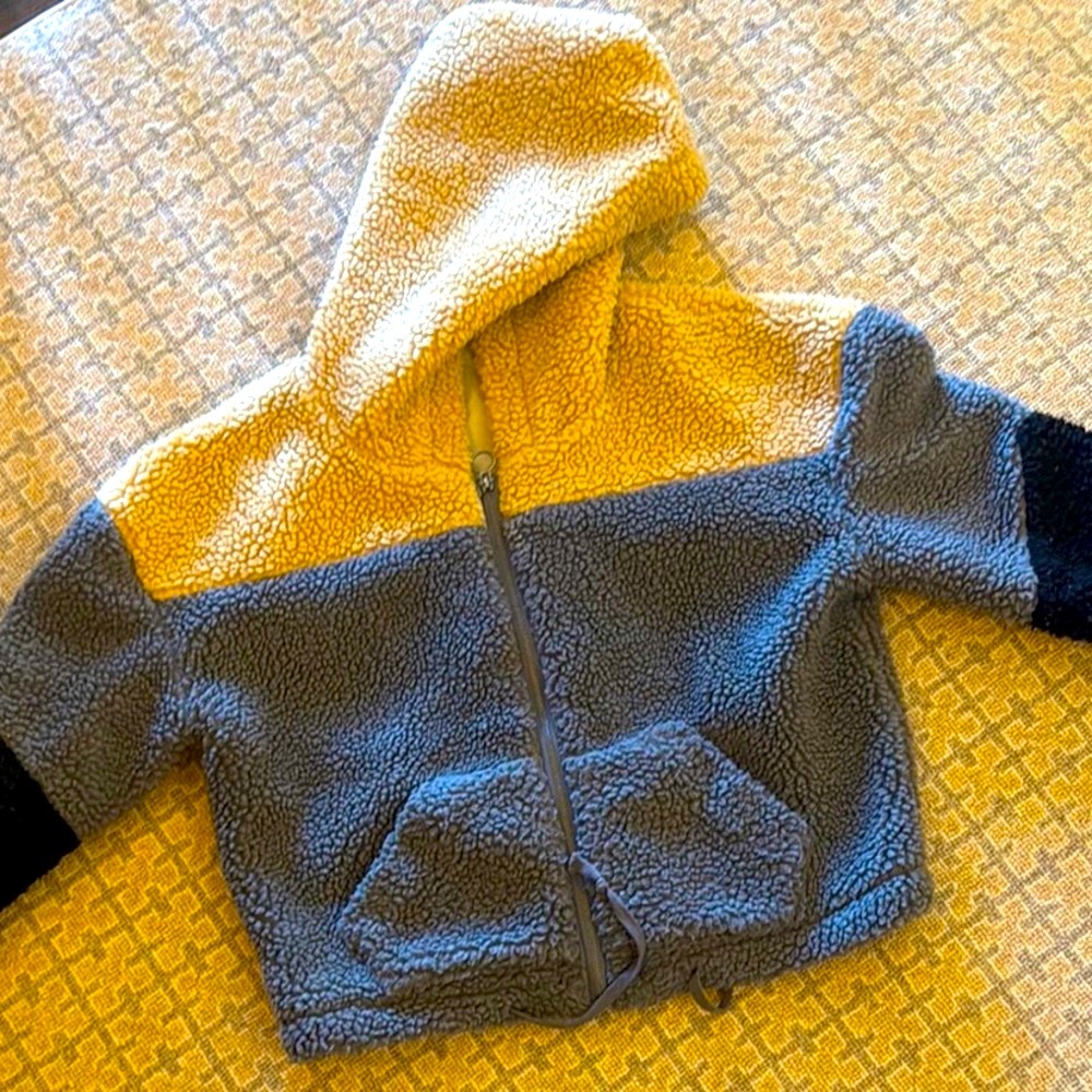 Vintage Havana Colorblock Sherpa Hoodie/jacket
